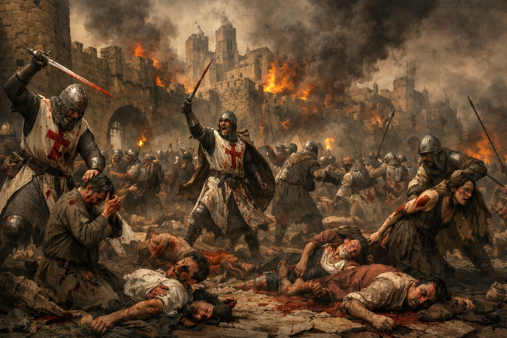 Albigensians slaughtered by Catholics at Beziers